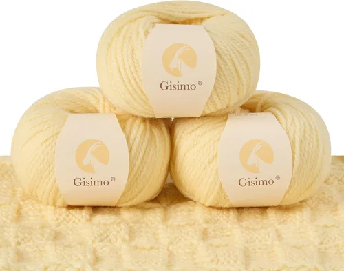 Vista 38 de 100% lana de merino para tejer, 3 capas de lana lujosa y suave para tejer a mano y ganchillo (ámbar, 1 bola)