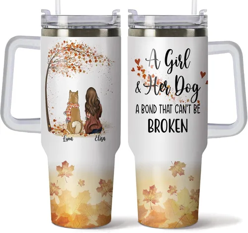 Vista 14 de Gossby Vaso personalizado de 40 onzas con asa y tapa, regalo personalizado para papá para hombres con diseño, nombre, vaso aislado de acero Hombre
