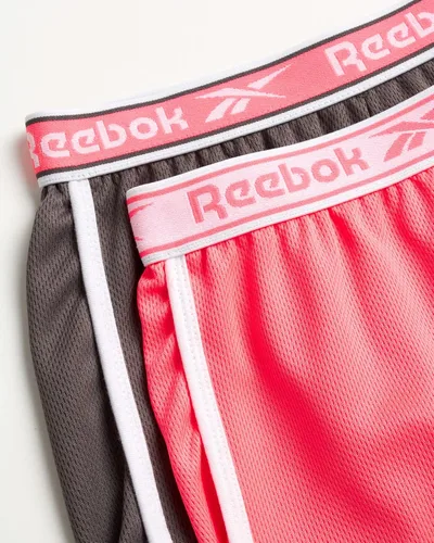 Vista 2 de Reebok Girls' Active Shorts - 2 Pack Closed Mesh Athletic Dolphin Gym Shorts (Big Girl)
