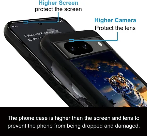 Vista 1533 de Compatible con Google Pixel 4A 5G Mobile Case Creative Acrylic Panel trasero Silicona Protección Grip especialmente diseñado para Google Pixel 4A 5G