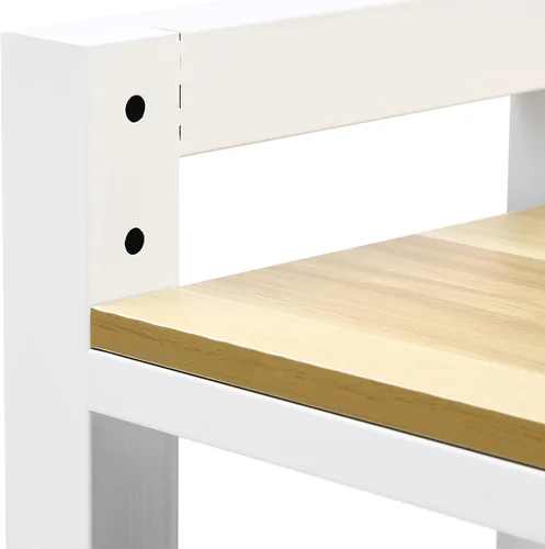 Vista 6 de Soporte apilable para lavadora y secadora con estantes ajustables, estante de almacenamiento para lavadora y secadora, ahorro de espacio, kit