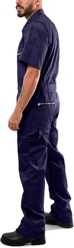 Vista 4 de Kolossus Overol para hombre de manga corta Mezcla Cremallera Bolsillos Mono para hombre