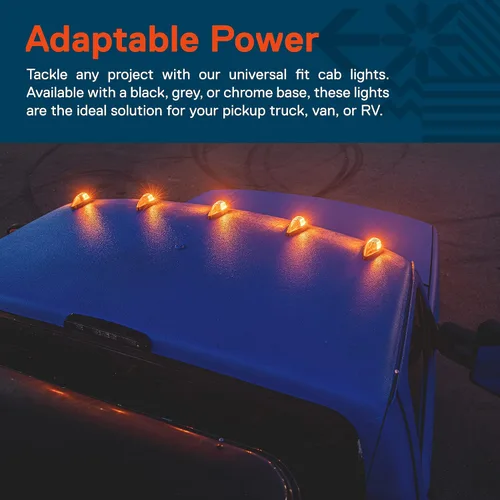 Vista 4 de TRUE MODS - Kit de luces LED ámbar para cabina de lágrima [base negra] [DOT FMVSS 108] [SAE P2PC] [ajuste universal] luces de lágrima para camión