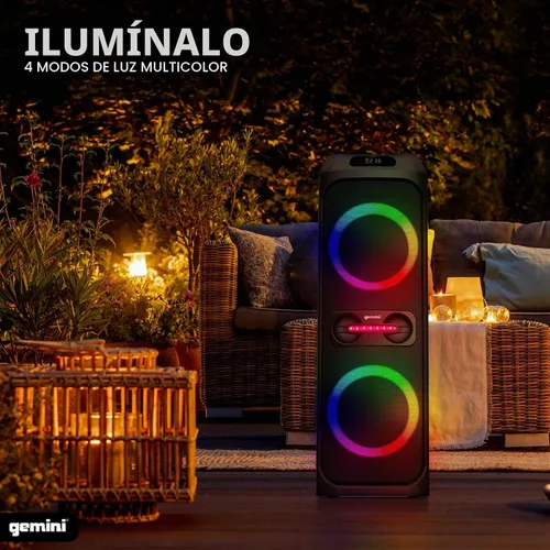 Vista 5 de Gemini Altavoz Bluetooth del partido del karaoke, luces LED, micrófono (GHK-2800)