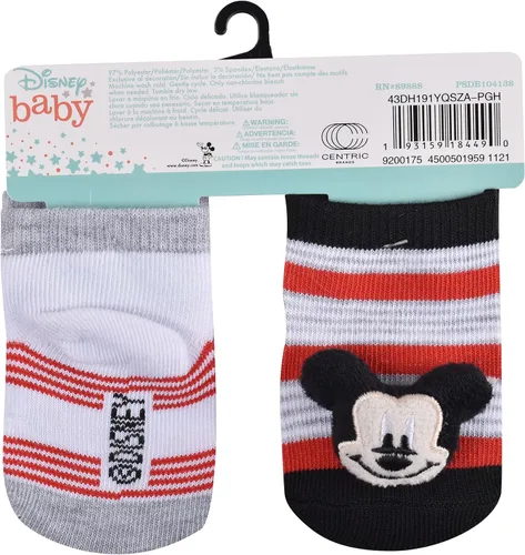 Vista 3 de Mickey Mouse Paquete múltiple de calcetines de cuarto de bebé para niños