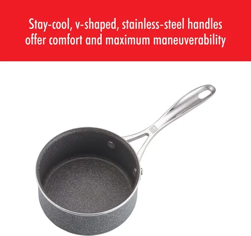 Vista 5 de ZWILLING Vitale - Sartén antiadherente de 1 cuarto de galón con tapa, utensilios de cocina de aluminio, sartén para cocinar todos los días