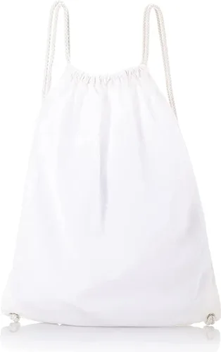 Vista 3 de TBF Bolsas de mochila con cordón blanco de lona de algodón durable al por mayor a granel 14 "x 18" H (12)