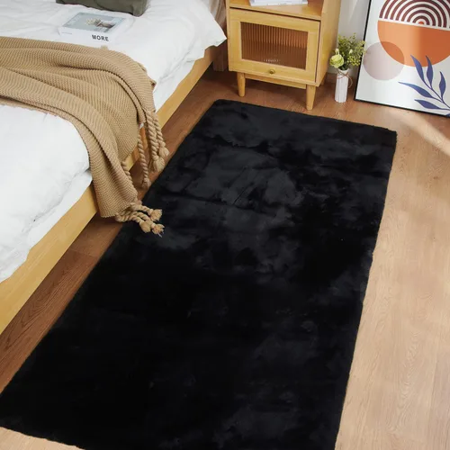 Vista 38 de Ghouse Alfombra ultrasuave de pelo sintético de conejo 2x3, alfombras lavables a máquina para dormitorio, alfombras esponjosas para sala de estar