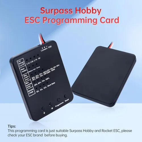 Vista 5 de Surpass Hobby ESC Tarjeta de programación RC Car Controlador electrónico de velocidad LED programador solo compatible con Rocket 25A 35A 45A 60A 80A