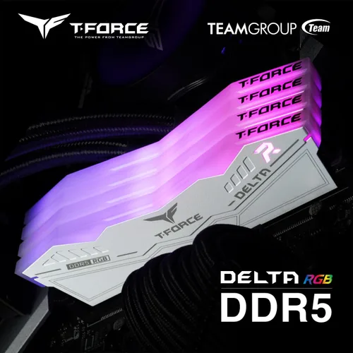 Vista 45 de TEAMGROUP T-Force Delta RGB DDR5 Ram 32 GB Kit (2 x 16 GB) 7200 MHz (PC5-57600) CL34 Módulo de memoria de escritorio Ram (blanco) para chipset serie