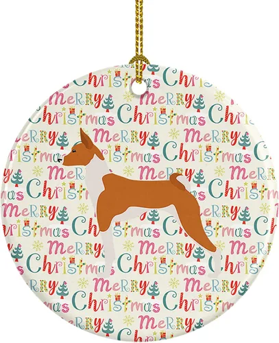 Vista 103 de Caroline's Treasures Affenpinscher - Adorno de cerámica con texto en inglés "Merry Christmas", multicolor para colgar en el árbol de Navidad