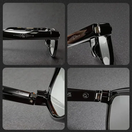 Vista 8 de EarlySincere Lentes inteligentes con cámara EIS 4K y asistente de voz AI, lentes polarizados con traducción en vivo, Bluetooth 5.4, lentes grises