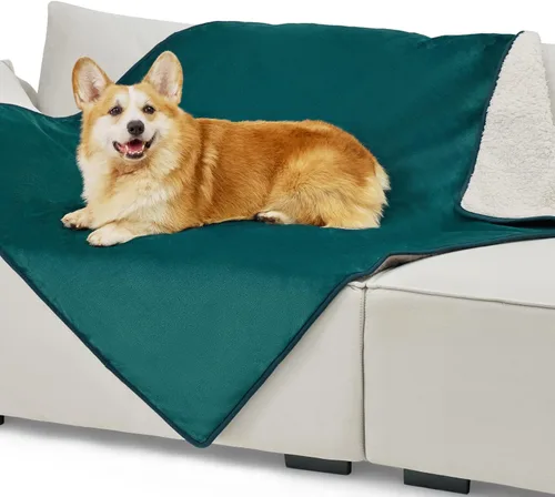 Vista 13 de Bedsure - Mantas impermeables para perros pequeños - Manta de felpa de sherpa con impresión suave lavable para perros y gatos, protector de muebles
