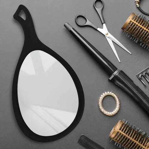 Vista 7 de Zadro Espejo de mano grande con asa, espejos de salón para estilistas, espejo de mano grande para maquillaje, para colgar en la pared