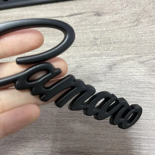 Vista 4 de 2 piezas de emblema de Camaro 3D, placa de identificación de metal para Camaro SS ZL1 Z28 (negro)