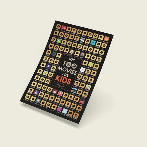 Vista 7 de Póster de películas para niños para raspar - Mapa de lista de deseos de los 100 mejores niños - Póster de cine para niños rascador grande - Tabla