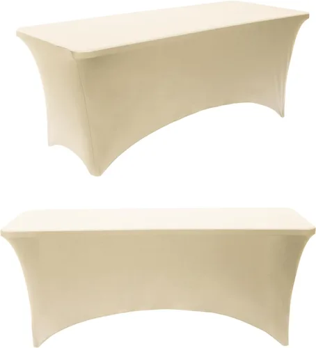 Vista 17 de Paquete de 2 manteles rectangulares elásticos de 6 pies para cocina, comedor, elástico, resistente a las arrugas, de elastano, lavable, para Rosa