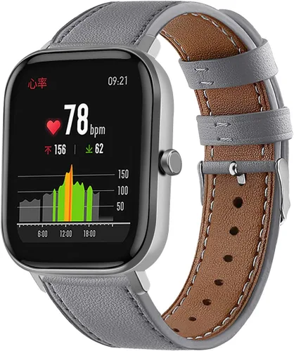 Vista 7 de Correa de reloj de cuero compatible con Amazfit Active 2/GTS 4 4mini 3 2 2e 2 mini >R 1.654 in y Bip 3/Bip 3 Pro/Bip U Pro/Bip/Bip Lite/Bip S/Bip S