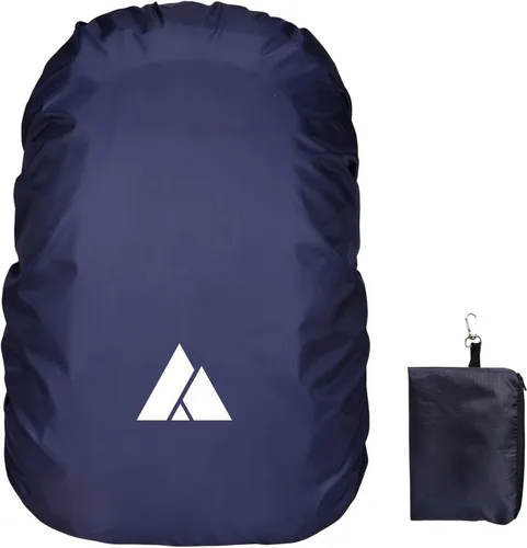 Vista 10 de Cubierta impermeable para mochila de lluvia (15-90L), cubierta de nylon resistente con sistema de cierre doble ajustable actualizado y bolsa