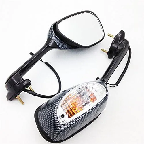 Vista 10 de Espejos estilo SMT-OEM compatibles con Suzuki GSXR600 750 2009 2010 2011 2012 GSXR1000 Negro con luz LED amarilla Señales de giro Producto