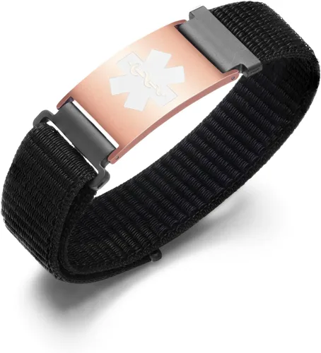Vista 33 de Pulseras deportivas personalizadas de alerta médica para mujeres y hombres – Pulseras de identificación médica personalizadas con grabado gratuito