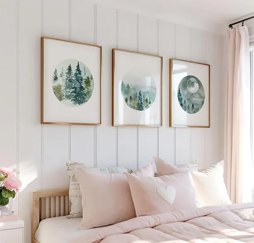 Vista 5 de Forest Landscape Art Prints - Nature Wall Decor - 8x10 - Set of 3 - Unframed