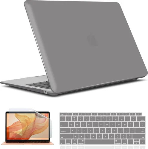 Vista 33 de iBenzer Carcasa rígida de plástico con superficie suave 3 en 1 y cubierta para teclado y protector de visualización para MacBook Air, Negro