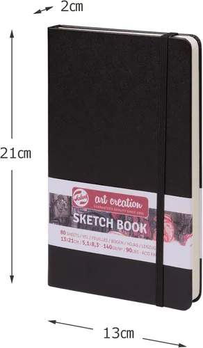 Vista 3 de Talens Art Creation Cuaderno de bocetos, negro, 80 hojas, 5.1 x 8.3