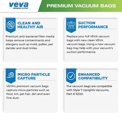 Vista 4 de Paquete de 30 bolsas de vacío estilo 7 para aspiradora vertical Bissell, bolsas de vacío SuperVac de primera calidad Parte # 32120