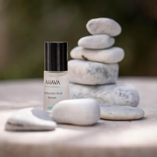 Vista 4 de AHAVA Suero de ácido hialurónico: suero sedoso transparente para aumentar la humedad de la piel, mantiene el nivel de humedad, suaviza las líneas