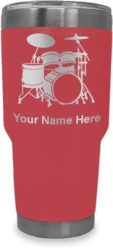 Vista 23 de LaserGram Vaso aislado al vacío de 20 onzas, juego de batería, grabado personalizado incluido (negro)