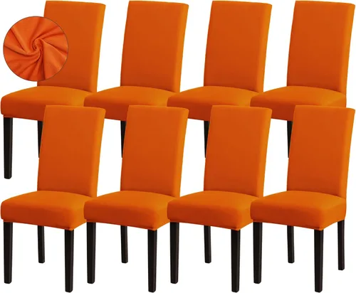 Vista 25 de Sufdari Juego de 2 fundas para sillas de comedor, fundas para sillas de cocina, fundas para sillas Parsons, protectores de sillas de elastano