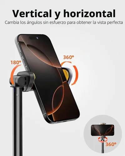 Vista 7 de TODI Selfie Stick Tripod for iPhone, 60" Lightweight Phone Tripod Stand with Wireless Remote, Extendable Selfie Stick for iPhone, All-in-1