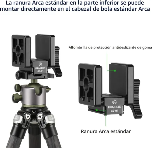 Vista 3 de FANAUE GS-01Arca Swiss Soporte para Silla de Rifle, Abrazadera de Trípode de Caza con Placa de Liberación Rápida, Soporte de Trípode de Tiro