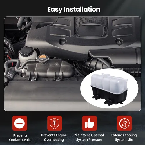 Vista 6 de Conjunto de tanque de depósito de radiador 21710-1LA1A compatible con Infiniti QX80 2014-2020 5.6L, QX56 2011-13 5.6L; compatible con Nissan Armada