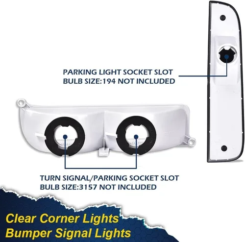 Vista 4 de G-PLUS Luces de esquina y luces de señal de parachoques compatibles con Jeep Cherokee XJ 1997-2001, 4 piezas