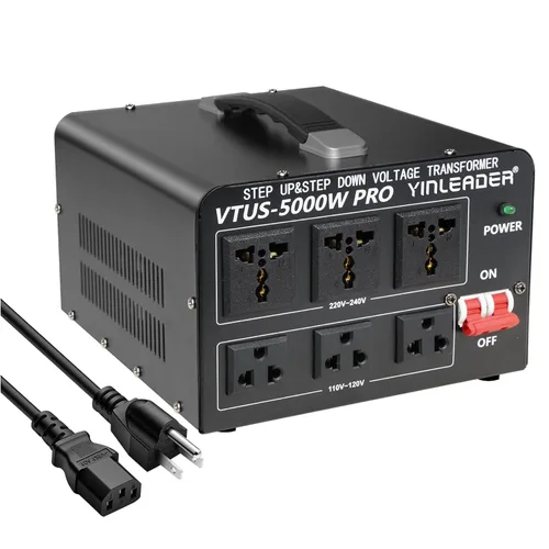 Vista 12 de Yinleader Transformador de voltaje Step Up & Step Down Convertidor de potencia con cable de alimentación de EE. UU., convierte 110 V a 220 V O 220 V
