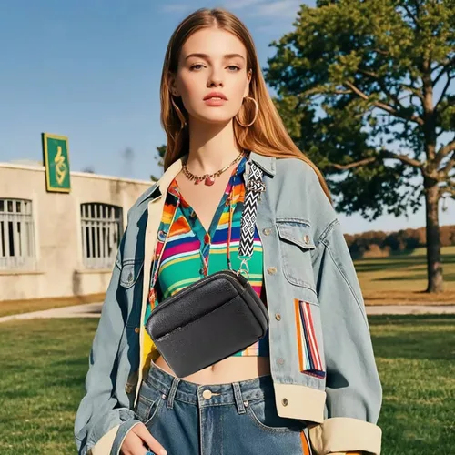Vista 2 de Bolsos cruzados pequeños para mujer, de cuero vegano, cangureras cruzadas, bolso cruzado pequeño de hombro