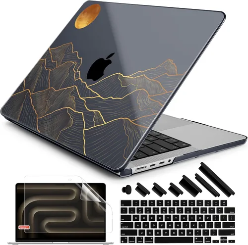 Vista 30 de DONGKE Funda para M5 MacBook Pro de 14 pulgadas 2025 2024-2021 M4 M3 M2 M1, cubierta de carcasa dura de plástico compatible con A3434 A3112 A3401