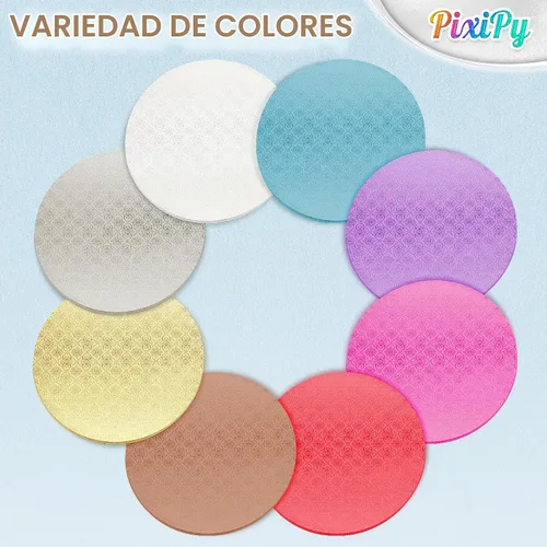 Vista 8 de Tablas para Pasteles - Paquete de 4, 12 pulgadas, Azul - Bases Redondas Reutilizables para Pasteles para Postres Espectaculares - Bases de Cartón