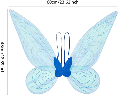Vista 2 de Alas de hada, alas de mariposa, disfraces de alas de hadas pequeñas para niñas y mujeres adultas, recuerdo de fiesta de princesa brillante