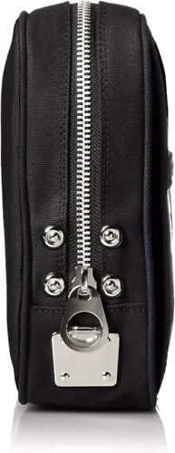 Vista 3 de SANEI Luggage Canvas Mailing Pouch L Horseshoe Lock with Metal Clasp No Padlock Included Moss G Black Black 19-3911tcx