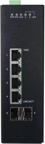 Vista 16 de Tripp Lite Conmutador Ethernet Gigabit PoE+ administrado industrial de 8 puertos de capa 2, puertos RJ45 de 10/100/1000 Mbps, montaje DIN
