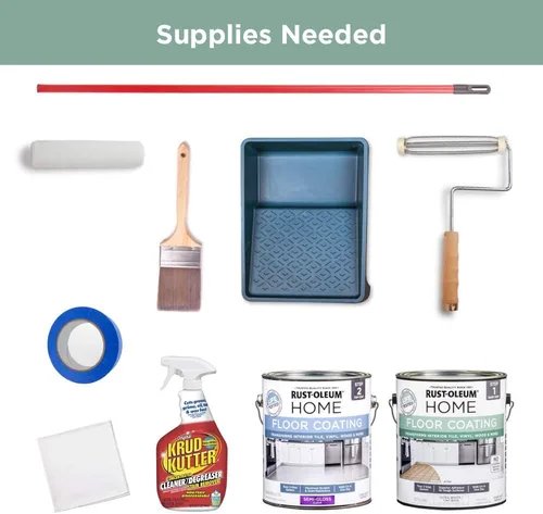Vista 6 de Rust-Oleum 367592 - Kit de revestimiento de suelo para interiores del hogar, gris envejecido mate