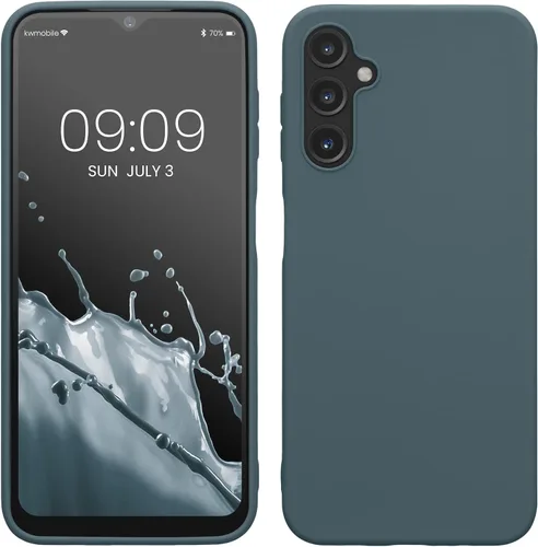 Vista 76 de kwmobile Funda compatible con Samsung Galaxy A12 - Funda protectora de silicona TPU suave y delgada - Azul Báltico