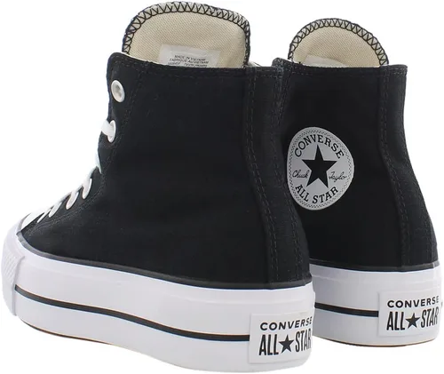 Vista 3 de Converse - Chuck Taylor All Star Tenis de mujer altos de plataforma con diseño de leopardo Negro/Blanco Negro
