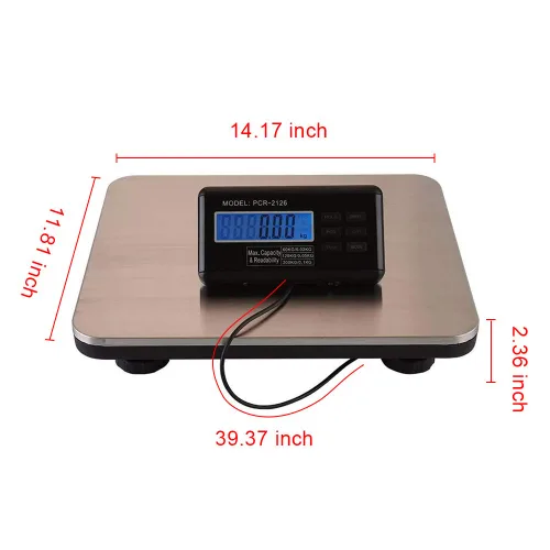 Vista 2 de Smart 600 LBS Báscula electrónica digital de plataforma de pesaje de paquetes industriales Escala de paleta LCD AC Envío postal Escala