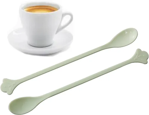 Vista 2 de Cuchara de café, 100 unidades, 5.1 in/5.1 pulgadas, mini cucharas desechables para té y azúcar, agitadores de plástico de grado alimenticio, palitos