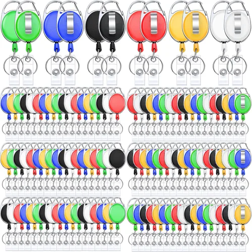Vista 10 de Laumoi - 80 clips retráctiles para carretes de identificación Negro