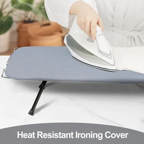Vista 7 de SheeChung Tabla de Planchar Pequeña de Mesa 32" L x 12" A, Tabla de Planchar Plegable con Descanso para Plancha, Base de Metal de Malla, Funda